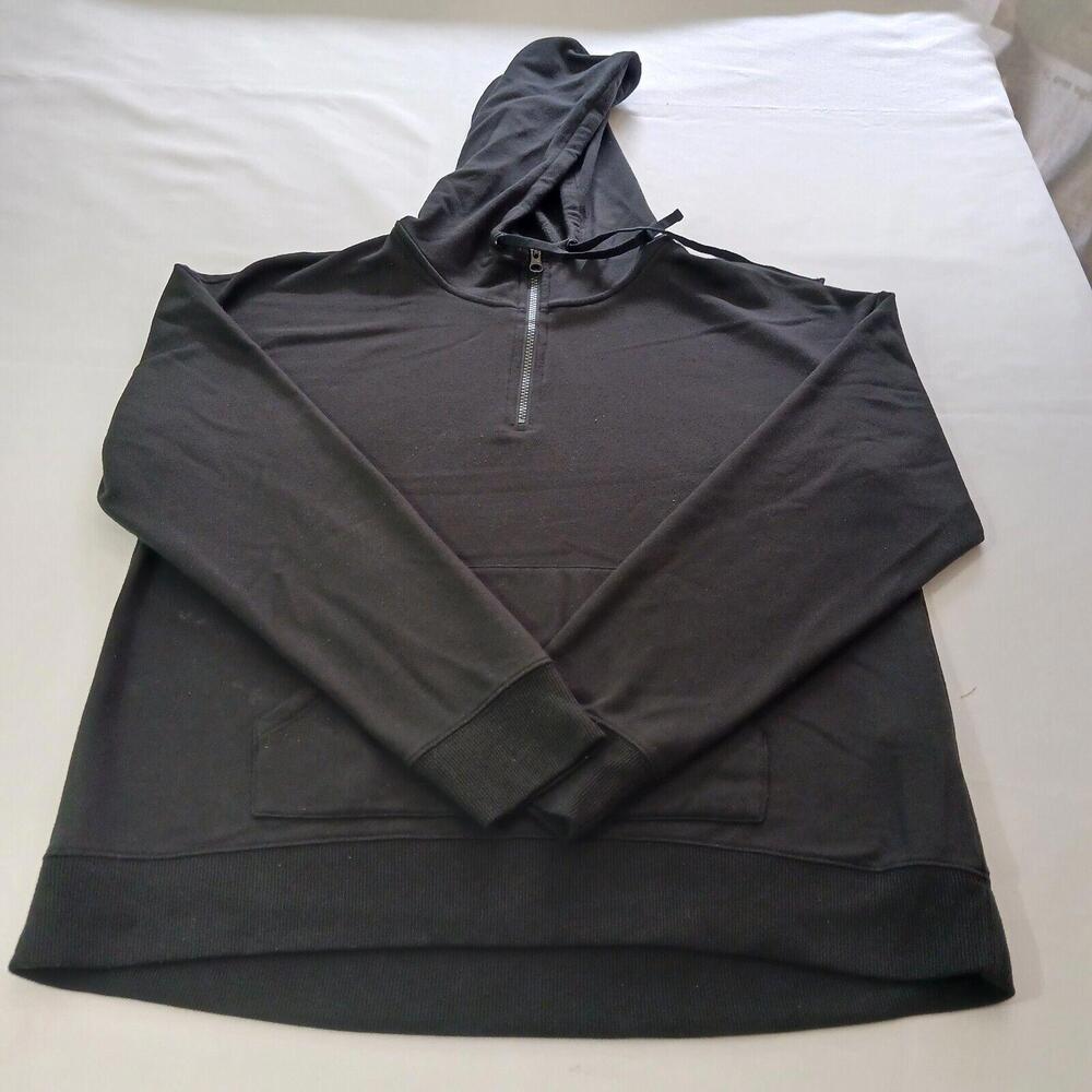 DSG Sweater Men's Medium Black 1/4 Zip Sweatshirt Hoodie Athletic Casual Pockets